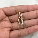 Dije Pareja 4.85gr / 3.2cm / Dos Oros Blanco Rosa 18K #
