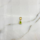 Dije Gota Canasta 0.9gr / 1.6cm / Circon Verde Oro Amarillo 18K $
