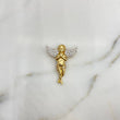 Dije Angel 4.5gr / 2.8cm / Circones Blancos Dos Oros Amarillo Blanco 18K &