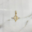 Dije Flecha Y Arco 1.95gr / 2.7cm / Circones Blancos Dos Oros Amarillo Blanco 18K $