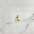 Dije Moto 0.8gr / 1.3cm / Circones Blancos Dos Oros Amarillo Blanco 18K &