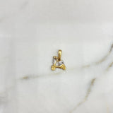 Dije Moto 0.8gr / 1.3cm / Circones Blancos Dos Oros Amarillo Blanco 18K &