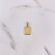 Dije Placa Letra W 0.9gr / 1.9cm / Marco Liso Oro Amarillo 18K #