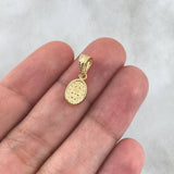 Dije Virgen Milagrosa Ovalada 0.4gr / 1.8cm / Bordeada Oro Amarillo 18K