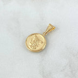 Dije San Miguel Arcangel 0.8gr / 2.1cm / Circulo Texturizado Oro Amarillo 18K