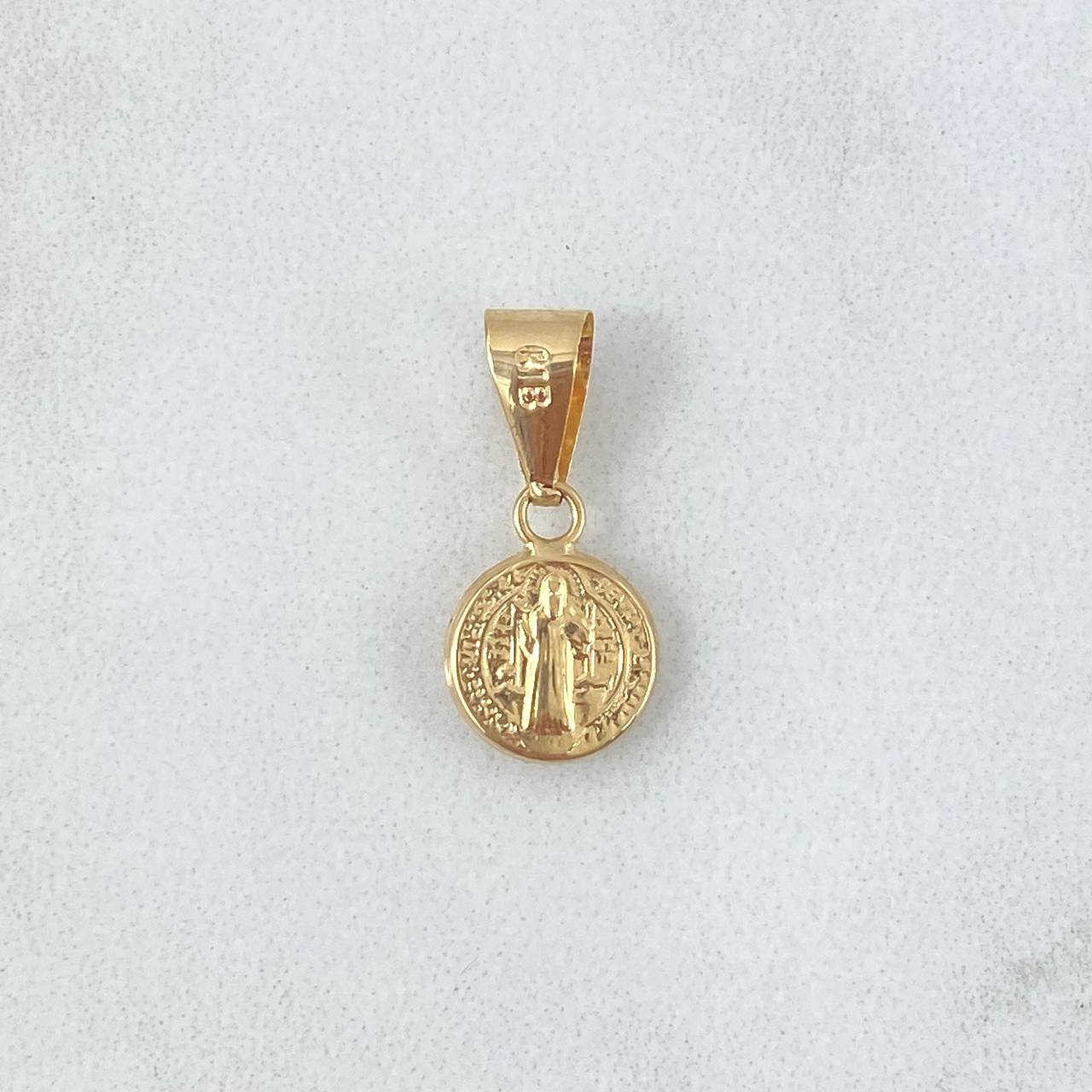 Dije San Benito 0.4gr / 1.8cm / Troquelado Oro Amarillo 18K