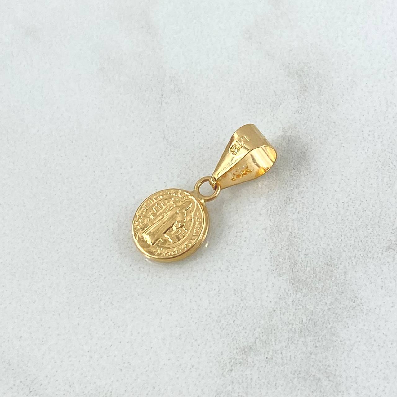 Dije San Benito 0.4gr / 1.8cm / Troquelado Oro Amarillo 18K