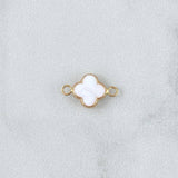 Herraje Trébol VCyA 0.4gr / 1.4cm / Blanco Electrostático Oro Amarillo 18K