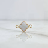 Herraje Trébol VCyA 0.4gr / 1.4cm / Blanco Electrostático Oro Amarillo 18K