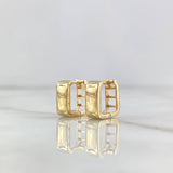 Candongas Lia 3.45gr / 1.1cm / Cuadradas Oro Blanco 18K