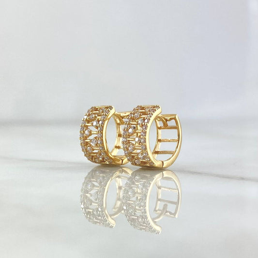 Candongas Copos Escalonados 3.15gr / 1.2cm / Circones Blancos Oro Blanco 18K
