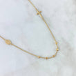 Cadena Tipo Denario Virgen Milagrosa 4.65gr / 45cm / 3mm Bolas Diamantadas - Cruz Lisa Oro Amarillo 18K