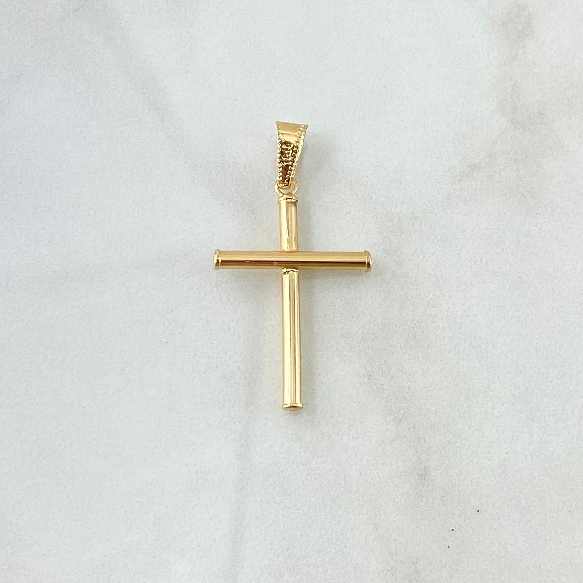 Dije Crúz Bastón 1.3gr / 3.8cm / Lisa Oro Amarillo 18K ©