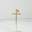 Dije Cruz Bastón 1.35gr / 3.9cm / Lisa Cargador Bordeado Oro Amarillo 18K *