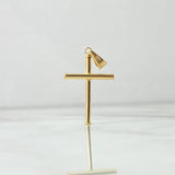 Dije Crúz Bastón 1.3gr / 3.8cm / Lisa Oro Amarillo 18K ©