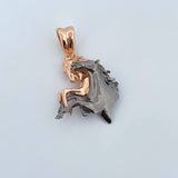 Dije Caballos 22.55gr / 5.2cm / Dos Oros Negro Rosa 18K $
