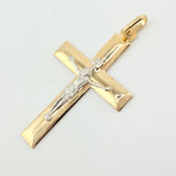 Dije Cruz Cristo 3gr / 5cm / Dos Oros Amarillo Blanco +4 18K ©