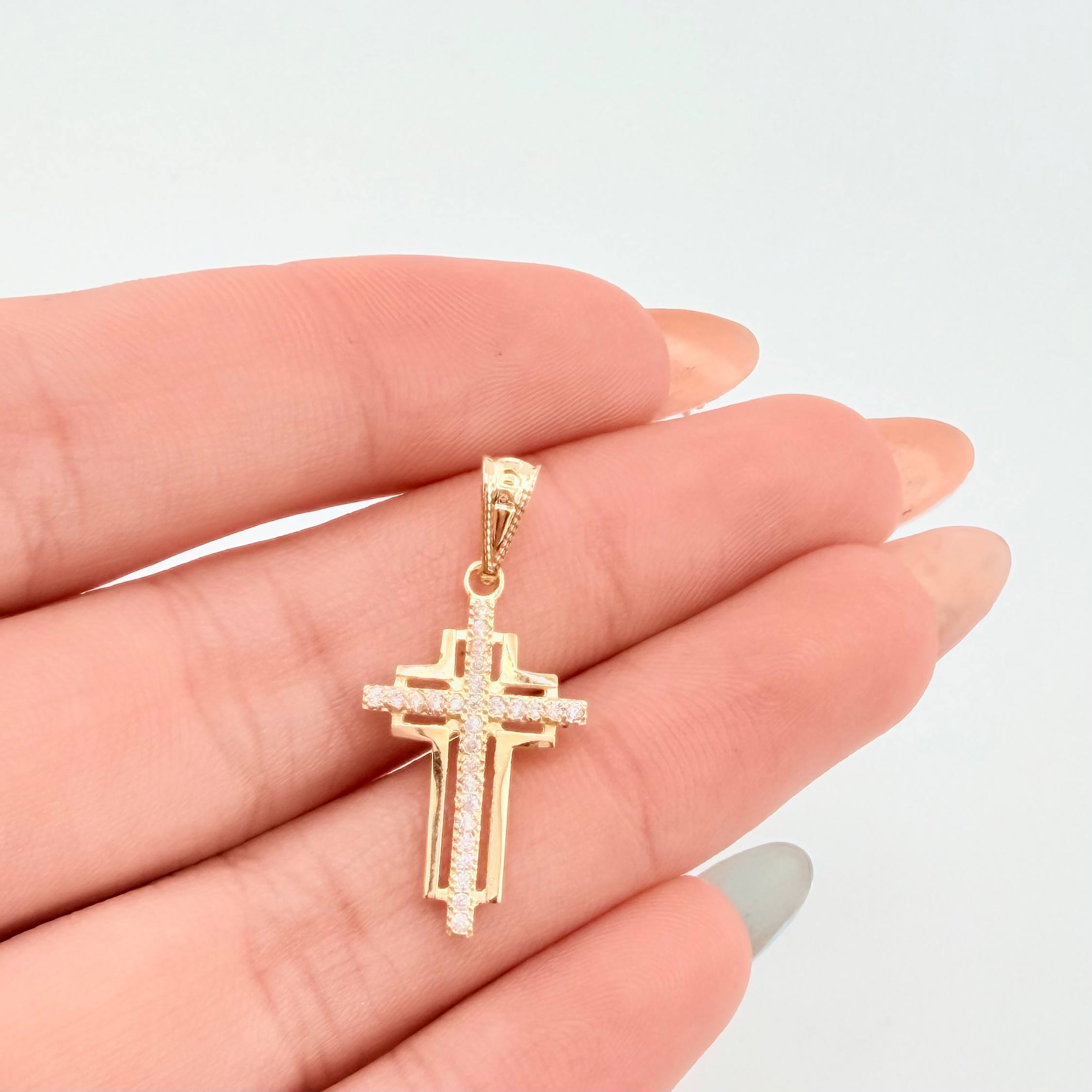 Dije Cruz Latina Superpuesta 1gr / 1.7cm / Oro Amarillo 18K ©