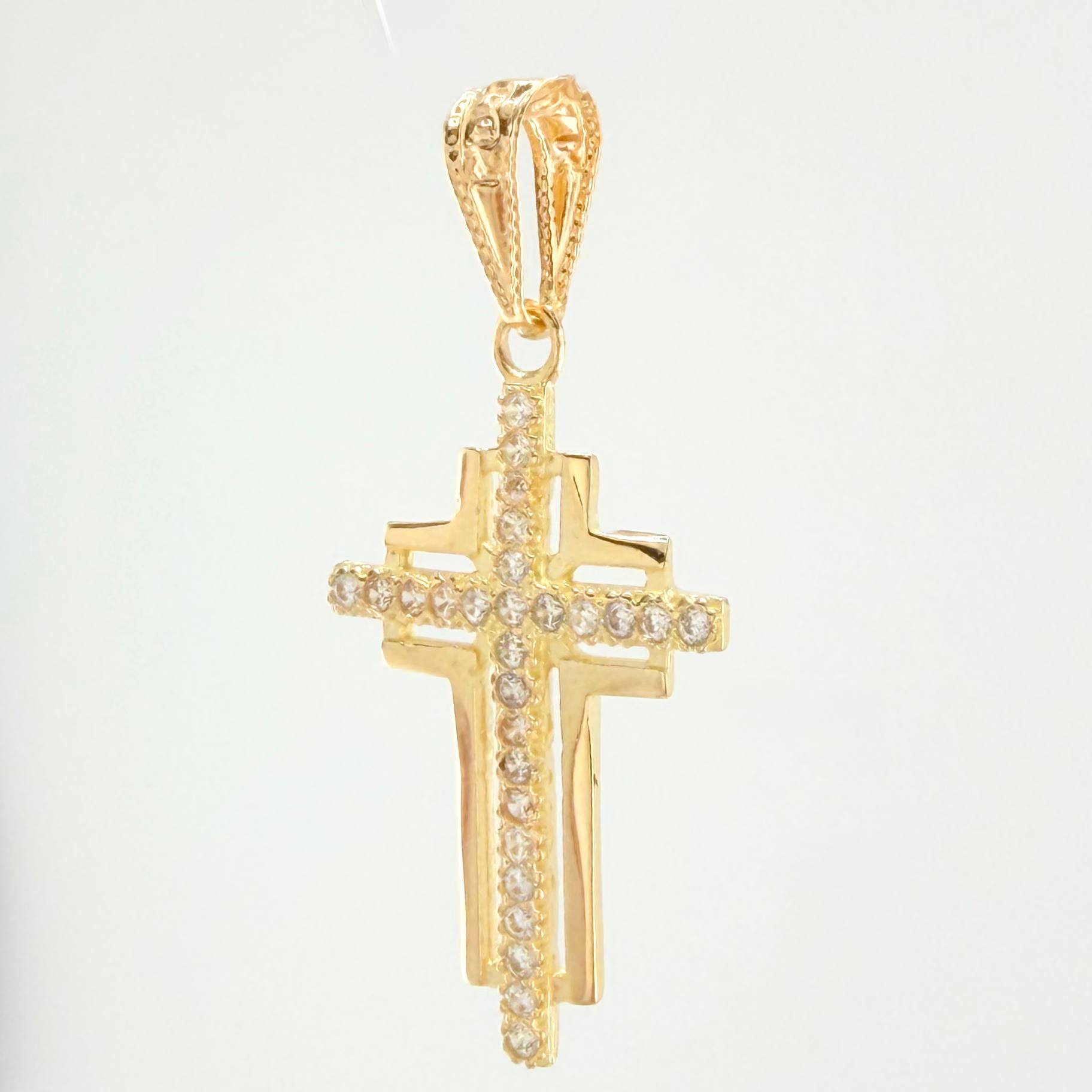 Dije Cruz Latina Superpuesta 1gr / 1.7cm / Oro Amarillo 18K ©