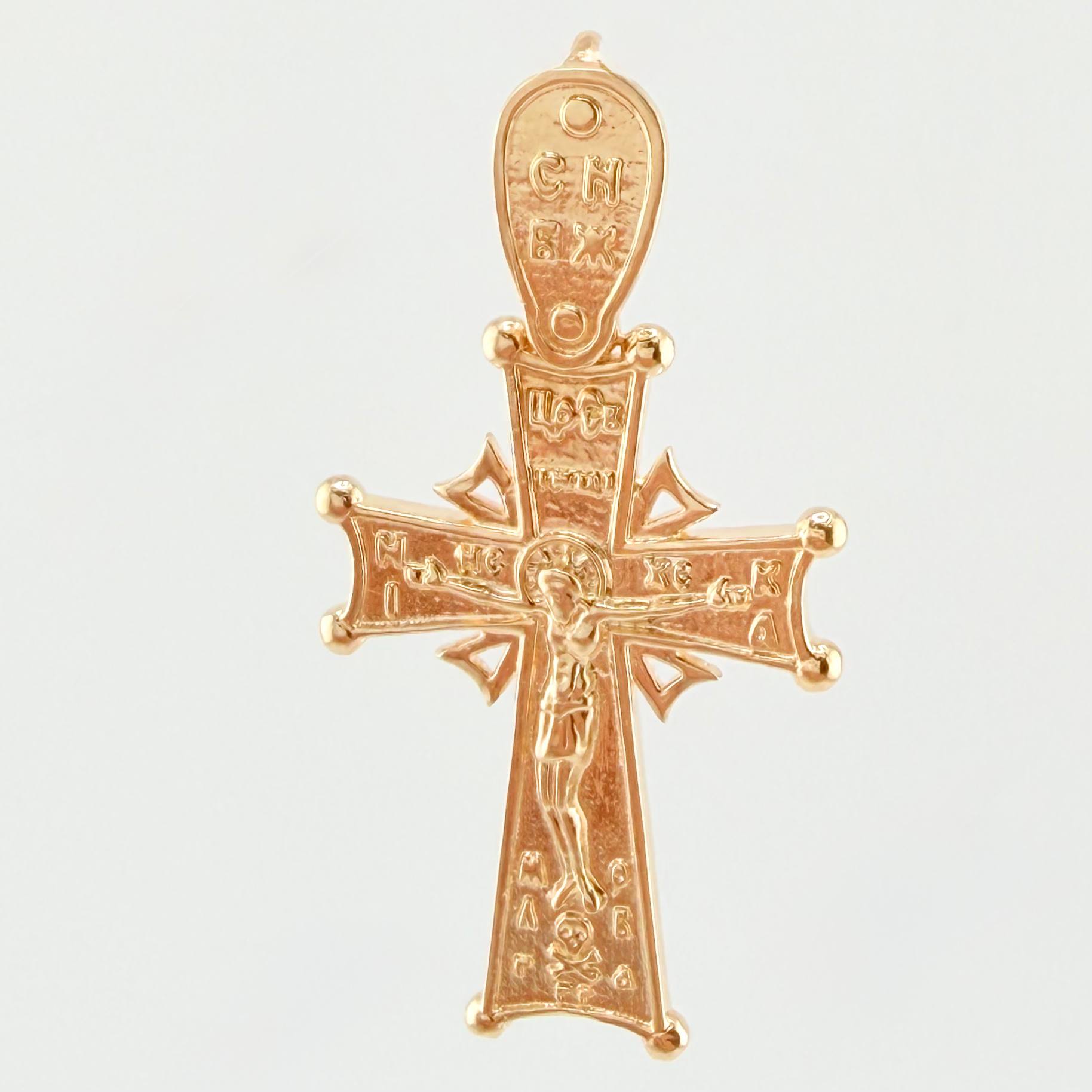 Dije Cruz Cristo Ornamentada 5gr / 4cm / Oro Amarillo 18K ©
