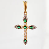 Dije Cruz 1.95gr / 3.4cm / Dos Oros Amarillo Blanco 18K ©