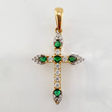 Dije Cruz 1.95gr / 3.4cm / Dos Oros Amarillo Blanco 18K ©