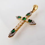 Dije Cruz 1.95gr / 3.4cm / Dos Oros Amarillo Blanco 18K ©