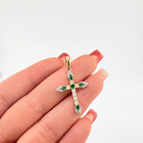 Dije Cruz 1.95gr / 3.4cm / Dos Oros Amarillo Blanco 18K ©