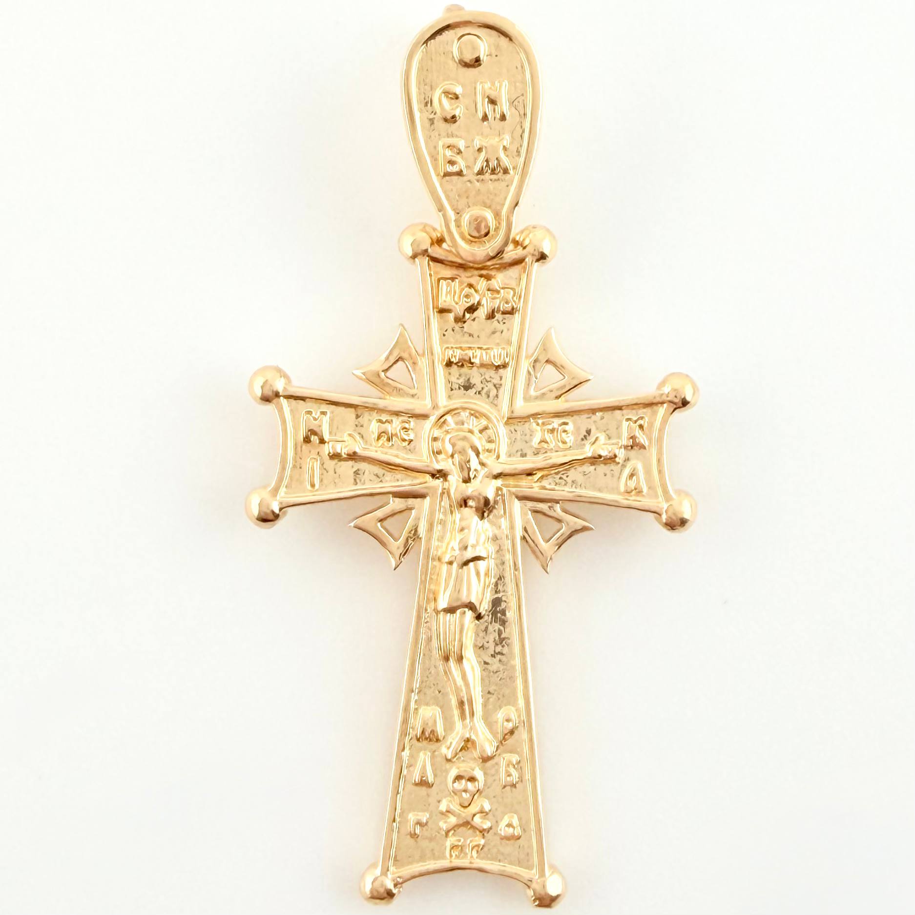 Dije Cruz Cristo Ornamentada 5gr / 4cm / Oro Amarillo 18K ©