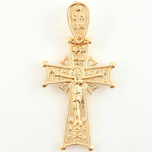 Dije Cruz Cristo Ornamentada 5gr / 4cm / Oro Amarillo 18K ©
