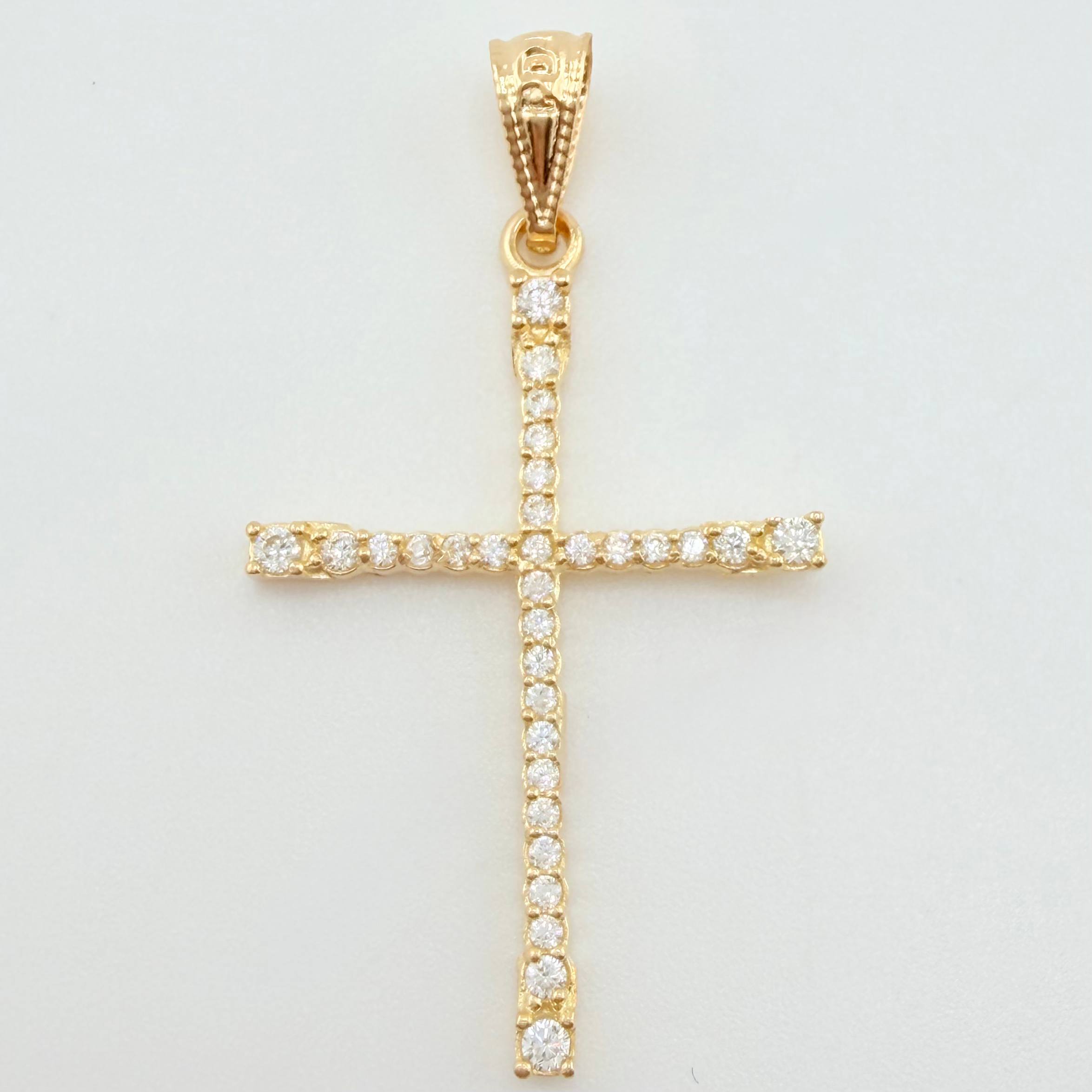 Dije Cruz Tupida 1.15gr / 3.3cm / Oro Amarillo 18K *