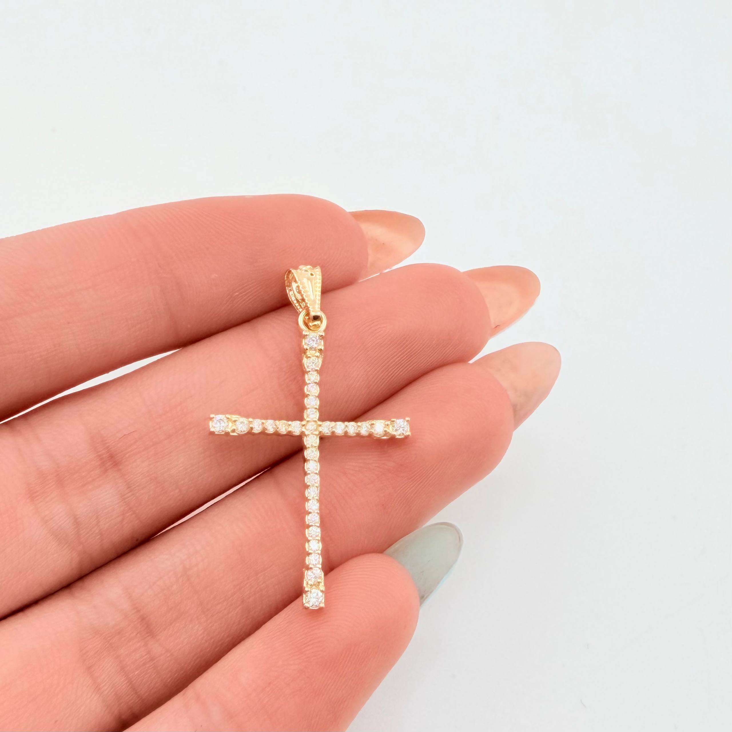 Dije Cruz Tupida 1.1gr / 3.3cm / Oro Amarillo 18K ©