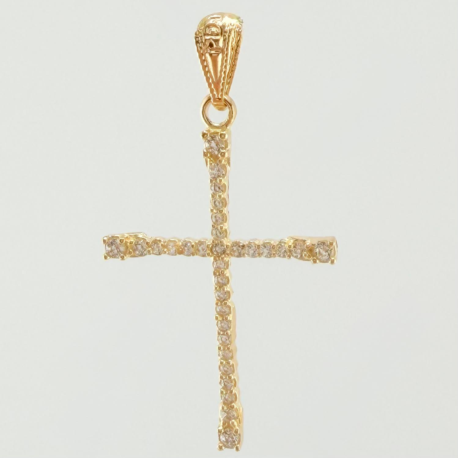 Dije Cruz Tupida 1.15gr / 3.3cm / Oro Amarillo 18K *