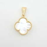 Dije Trebol Blanco 1.75gr / 2.3cm / Oro Amarillo Nac.Esp. 18K *