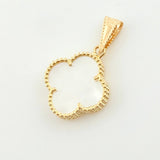 Dije Trebol Blanco 1.7gr / 2.3cm / Oro Amarillo Nac.Esp. 18K ©