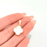 Dije Trebol Blanco 1.75gr / 2.3cm / Oro Amarillo Nac.Esp. 18K *