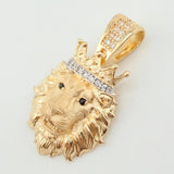 Dije Leon 3.3 g / 2.5 cm Dos Oros Amarillo Blanco 18K