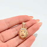 Dije Leon 3.3 g / 2.5 cm Dos Oros Amarillo Blanco 18K
