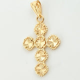 Dije Cruz Trebol Dorada 1.5gr / 3.3cm / Oro Amarillo Nac.Esp. 18K *