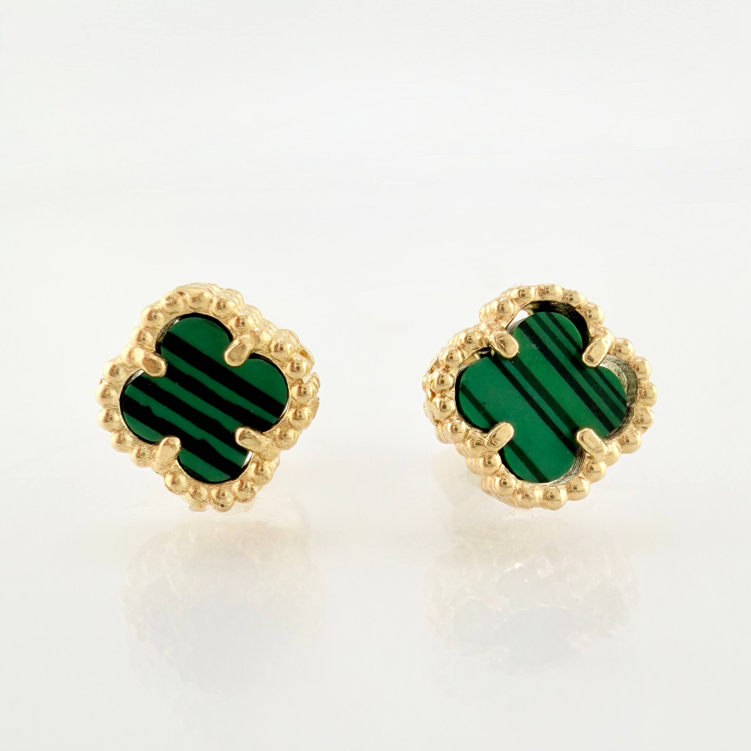 Topos Trebol Verde 1.75gr / 7mm Oro Amarillo Nac.Esp. 18K