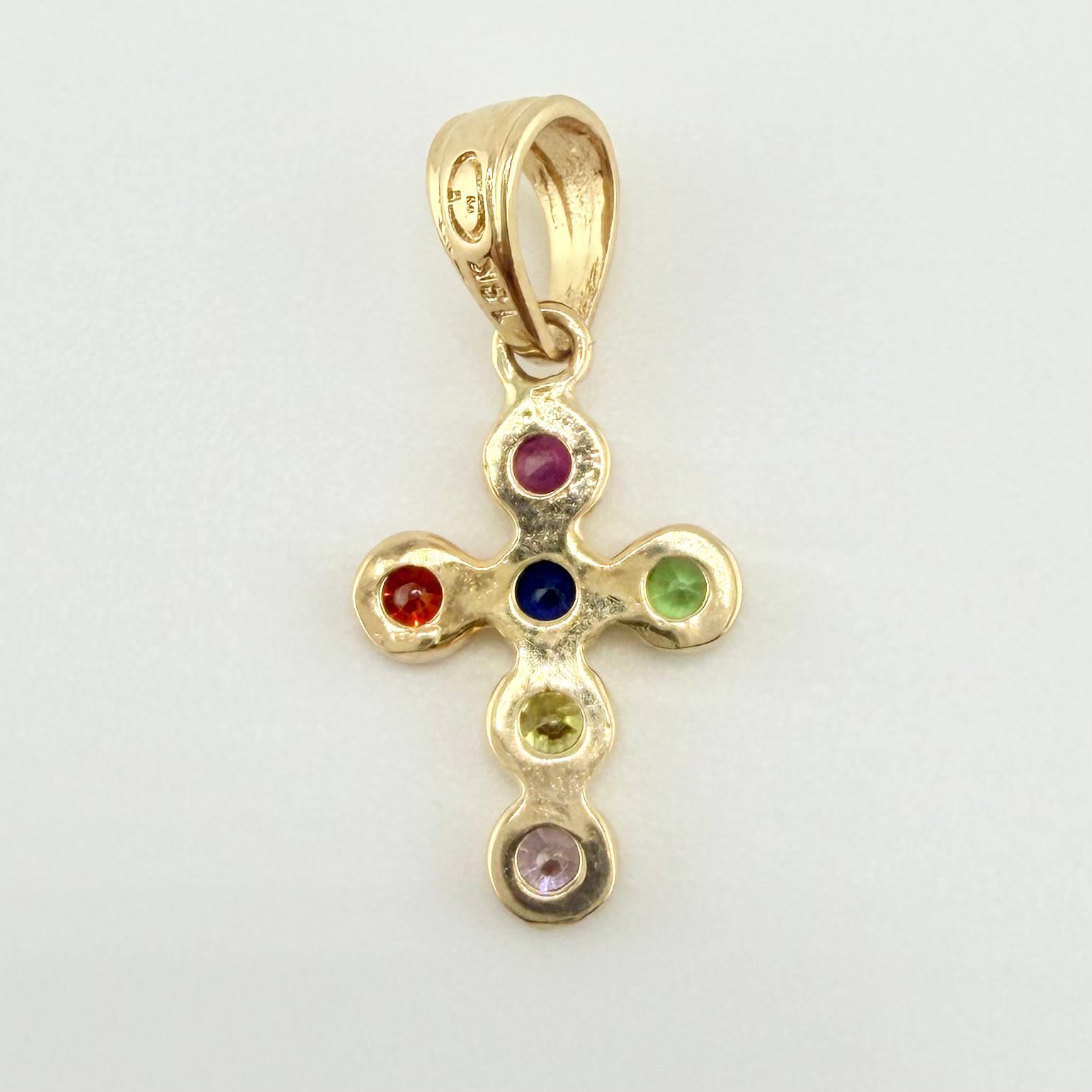 Dije Cruz Tupida 0.9gr / 2cm / Oro Amarillo 18K ©