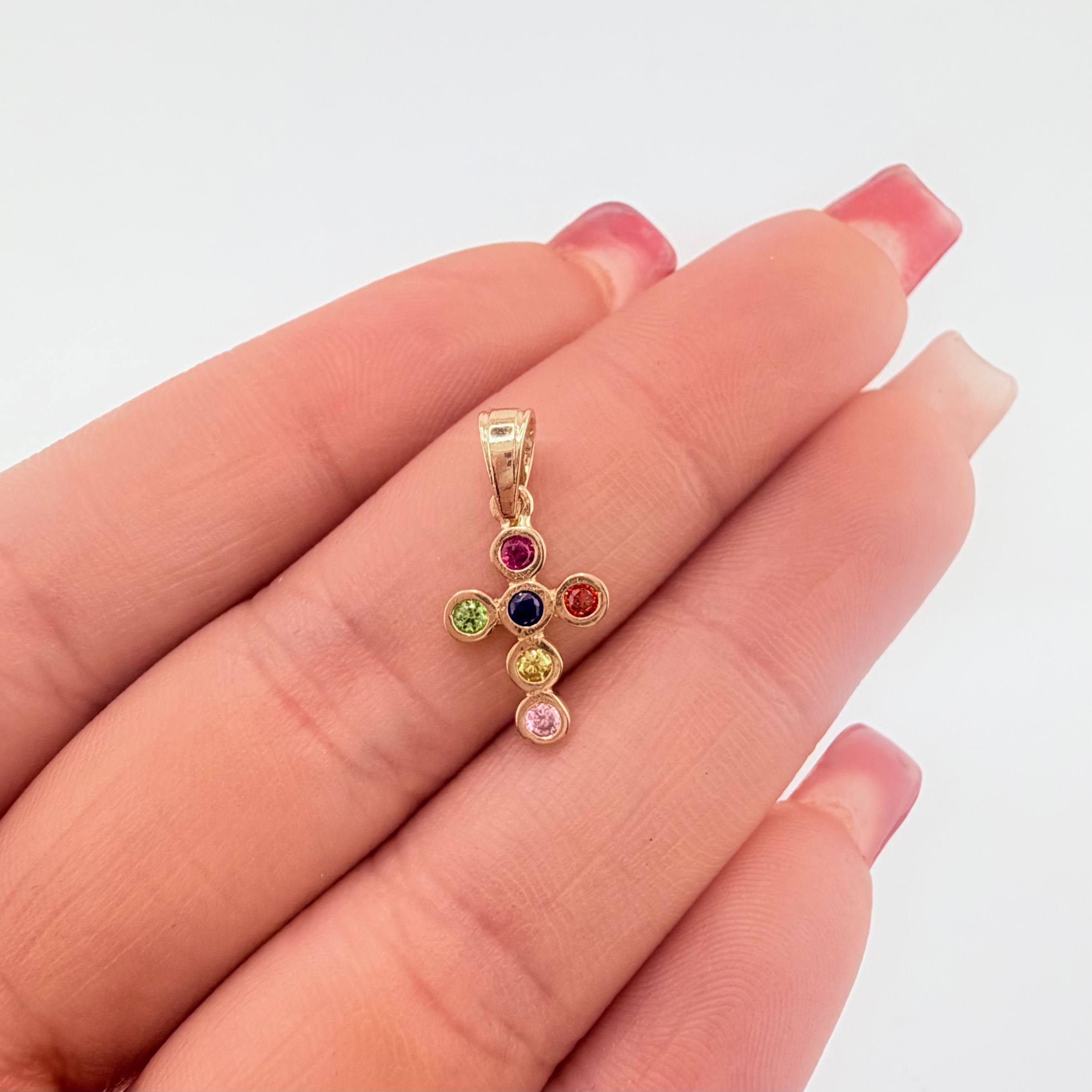 Dije Cruz Tupida 0.9gr / 2cm / Oro Amarillo 18K ©