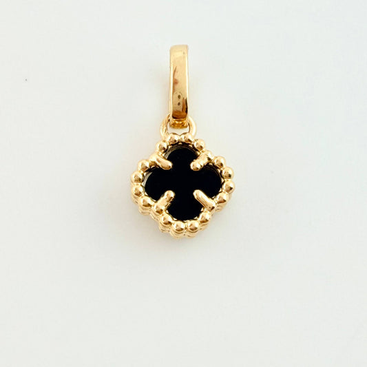 Dije Trebol Negro 1.15gr / 1.6cm / Oro Amarillo Nac.Esp. 18K *