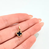 Dije Trebol Negro 1.15gr / 1.6cm / Oro Amarillo Nac.Esp. 18K ©