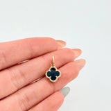 Dije Trebol Negro 1.3gr / 1.8cm / Oro Amarillo Nac.Esp. 18K