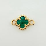 Herraje Trebol Verde 1.05gr / 1.3cm / Oro Amarillo Nac.Esp. 18K