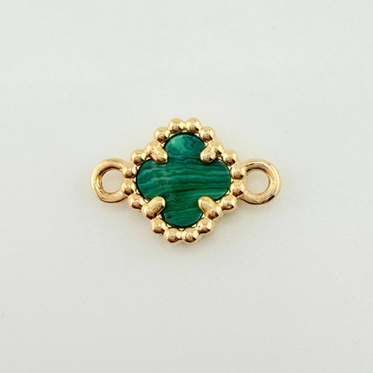 Herraje Trebol Verde 1.7gr / 1.8cm / Oro Amarillo Nac.Esp. 18K