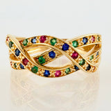 Anillo Carriles Entrelazados 4.35gr / T7 1/4 / Oro Amarillo 18K