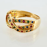 Anillo Carriles Entrelazados 4.35gr / T7 1/4 / Oro Amarillo 18K