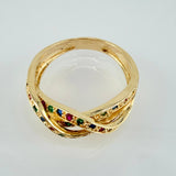 Anillo Carriles Entrelazados 4.35gr / T7 1/4 / Oro Amarillo 18K